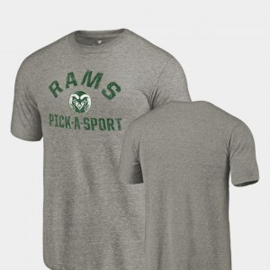 Pick-A-Sport College T-Shirt Buffs For Men Tri-Blend Distressed Gray
