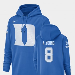 Duke University Football Performance For Men's #8 Champ Drive Aaron Young College Hoodie Royal