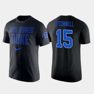 Duke Blue Devils Basketball Alex O'Connell College T-Shirt Black Men 2 Hit Performance #15