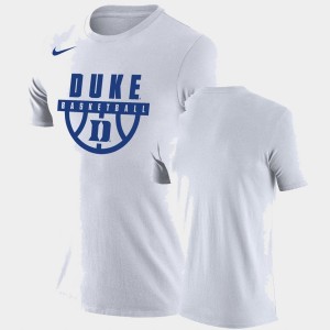 Men Drop Legend White Blue Devils College T-Shirt Performance Basketball