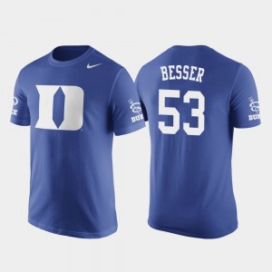Royal #53 Blue Devils Basketball Replica Men's Future Stars Brennan Besser College T-Shirt