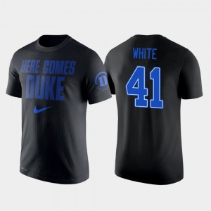 Duke Men's Jack White College T-Shirt Black Basketball 2 Hit Performance #41