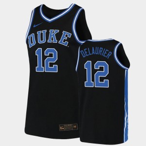 Javin DeLaurier College Jersey Men's Black #12 Replica Duke Blue Devils 2019-20 Basketball