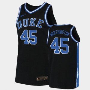 #45 Keenan Worthington College Jersey 2019-20 Basketball Mens Black Duke Blue Devils Replica