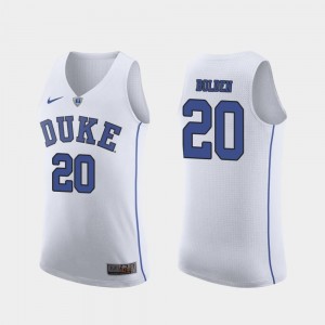 March Madness Basketball Mens Marques Bolden College Jersey Blue Devils #20 Authentic White