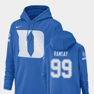 For Men's #99 Champ Drive Football Performance Royal Mike Ramsay College Hoodie Duke Blue Devils