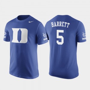 Mens Future Stars #5 Royal Blue Devils RJ Barrett College T-Shirt Basketball Replica