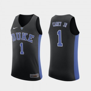 Replica Black Basketball Duke University #1 Vernon Carey Jr. College Jersey Men's