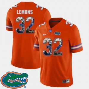 For Men's Pictorial Fashion Orange Football #32 Adarius Lemons College Jersey Florida