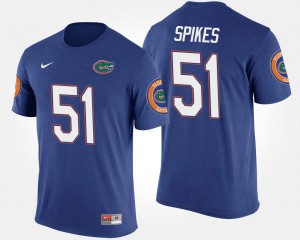Florida Brandon Spikes College T-Shirt Men #51 Blue