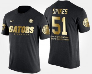 Florida Gators #51 Gold Limited Black Short Sleeve With Message Men Brandon Spikes College T-Shirt
