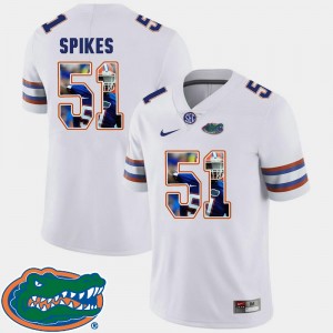 White For Men's Football #51 Brandon Spikes College Jersey Pictorial Fashion University of Florida