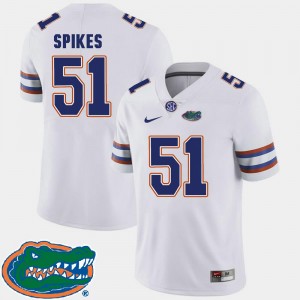 #51 2018 SEC Florida Brandon Spikes College Jersey White Football Men's