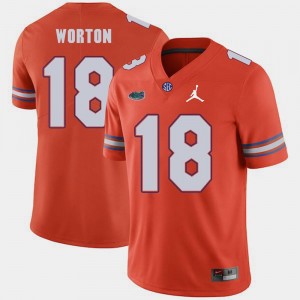 Replica 2018 Game Jordan Brand C.J. Worton College Jersey #18 University of Florida Orange Men's
