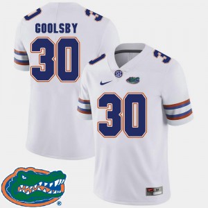 2018 SEC Florida Gators Football White DeAndre Goolsby College Jersey For Men's #30