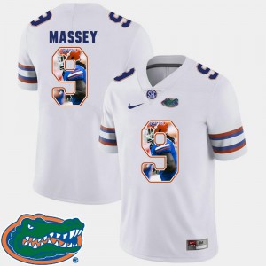 #9 Pictorial Fashion Men Dre Massey College Jersey University of Florida White Football