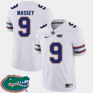 Football White 2018 SEC Men's Gator #9 Dre Massey College Jersey