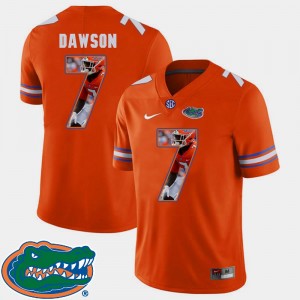 Men's Duke Dawson College Jersey #7 Florida Gators Pictorial Fashion Orange Football
