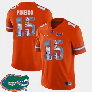 Football Pictorial Fashion Gator Orange #15 Men's Eddy Pineiro College Jersey