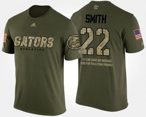 Men Florida Gator Emmitt Smith College T-Shirt #22 Military Camo Short Sleeve With Message