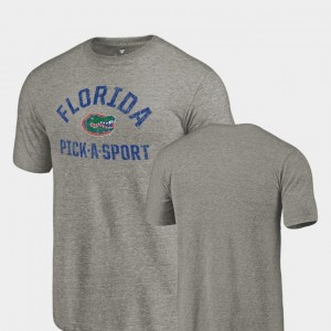 Gray Tri-Blend Distressed Mens College T-Shirt Pick-A-Sport Florida Gator