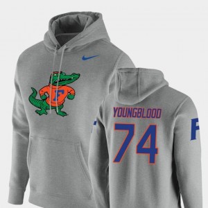 For Men's Jack Youngblood College Hoodie Florida Gator Vault Logo Club Heathered Gray Pullover #74