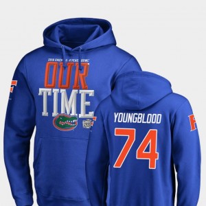 Counter Jack Youngblood College Hoodie Royal #74 2018 Peach Bowl Bound Gators Men