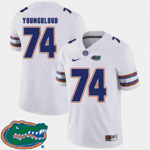 2018 SEC Football Men White Florida Gators Jack Youngblood College Jersey #74