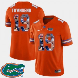 University of Florida Football #19 Mens Johnny Townsend College Jersey Orange Pictorial Fashion