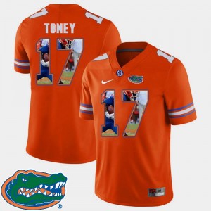 Pictorial Fashion Football Florida Kadarius Toney College Jersey Men #17 Orange