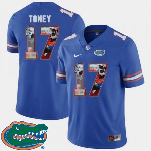 Florida Gator Royal Pictorial Fashion Kadarius Toney College Jersey #17 Football For Men