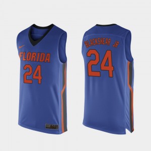 For Men's Basketball Royal Blue #24 Kerry Blackshear Jr. College Jersey Replica Gators