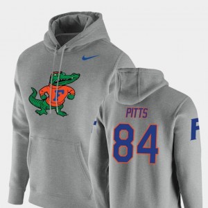 Pullover #84 Gator Vault Logo Club Kyle Pitts College Hoodie Mens Heathered Gray