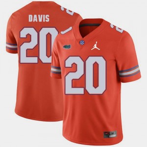 Jordan Brand #20 Replica 2018 Game UF Malik Davis College Jersey Men's Orange
