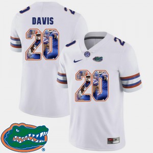 University of Florida Men's Malik Davis College Jersey #20 Pictorial Fashion White Football