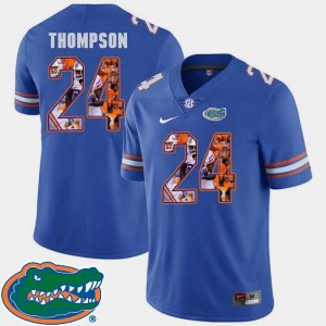 Football Royal Mark Thompson College Jersey University of Florida For Men's Pictorial Fashion #24