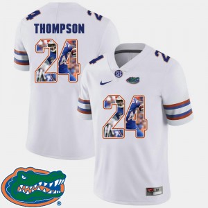 Mark Thompson College Jersey White Florida Gators Mens #24 Football Pictorial Fashion