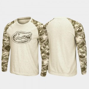 Florida Gator Oatmeal Raglan Long Sleeve Desert Camo Men OHT Military Appreciation College T-Shirt