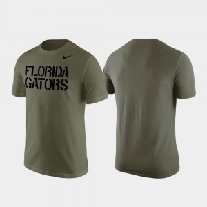 College T-Shirt Florida Men's Stencil Wordmark Olive