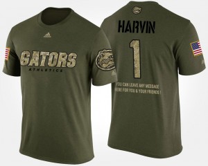 Camo Percy Harvin College T-Shirt Short Sleeve With Message Florida Military #1 For Men