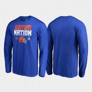 Endaround Long Sleeve College T-Shirt UF Royal 2018 Peach Bowl Champions For Men