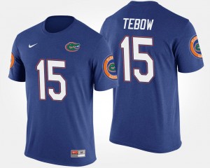 #15 Blue For Men's Tim Tebow College T-Shirt Gators