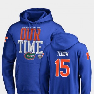 2018 Peach Bowl Bound Gator Tim Tebow College Hoodie #15 For Men Royal Counter