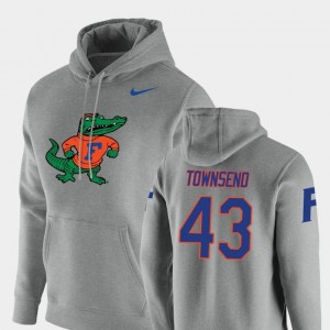 Men Tommy Townsend College Hoodie Vault Logo Club #43 Gators Pullover Heathered Gray
