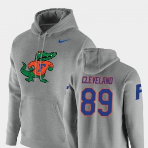 Men Heathered Gray Vault Logo Club Tyrie Cleveland College Hoodie Pullover #89 University of Florida