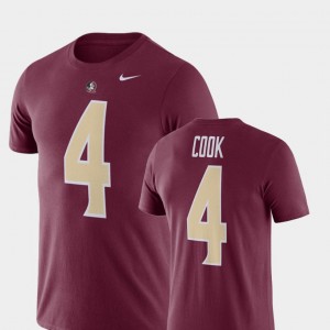 Football Performance Mens Seminoles Garnet #4 Dalvin Cook College T-Shirt