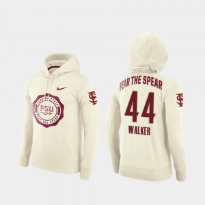 DeMarcus Walker College Hoodie #44 For Men's Seminole Rival Therma Cream Football Pullover