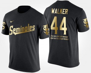 Short Sleeve With Message Gold Limited Men's Black FSU DeMarcus Walker College T-Shirt #44