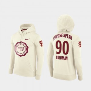 Football Pullover Eddie Goldman College Hoodie Rival Therma Mens FSU #90 Cream