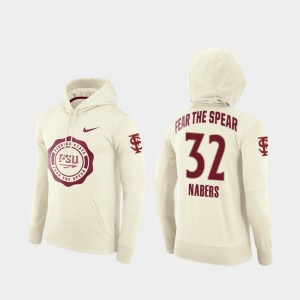 Gabe Nabers College Hoodie Seminole Rival Therma Cream Football Pullover #32 Mens